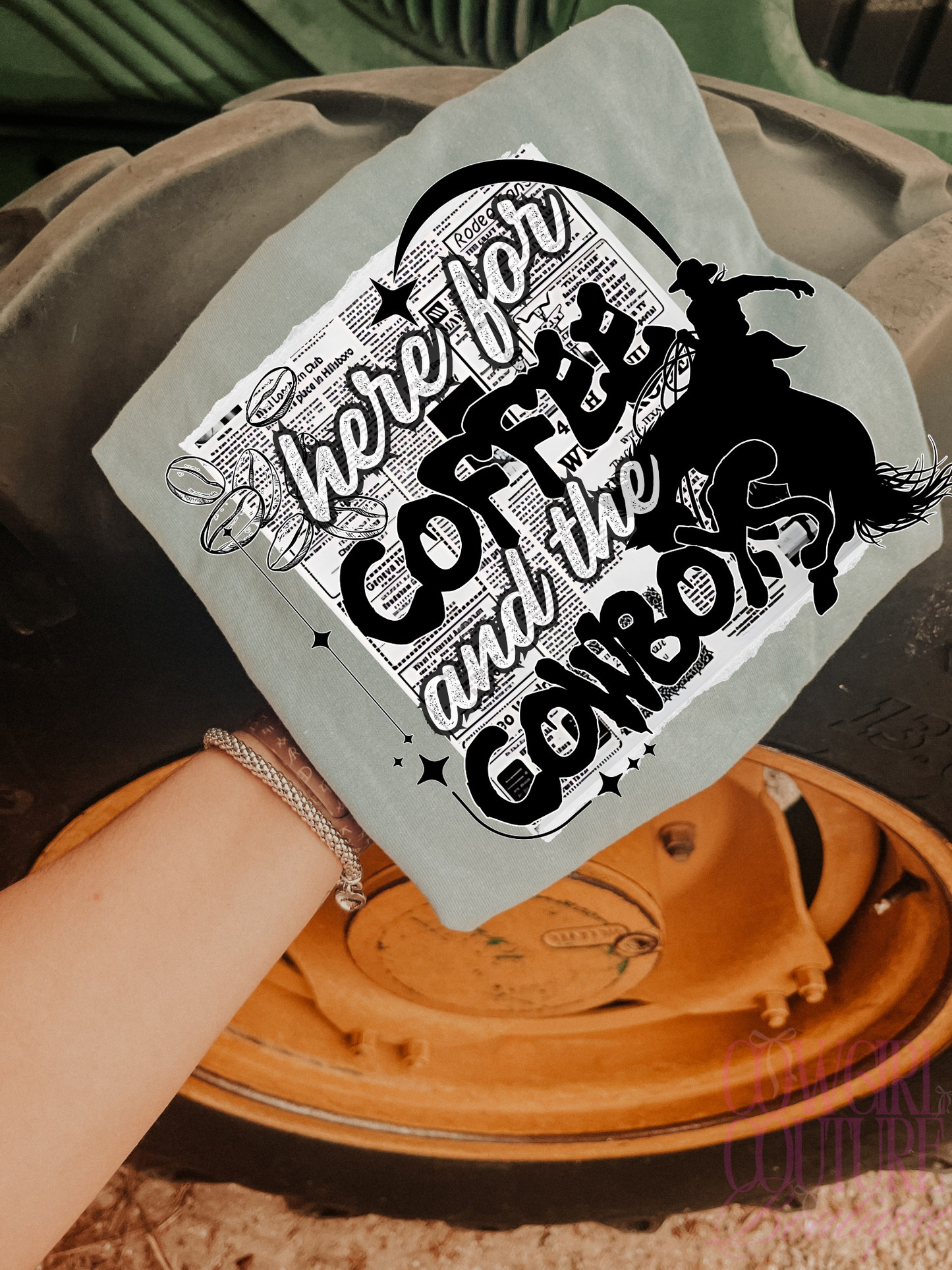 coffee & cowboys bay comfort colors tee