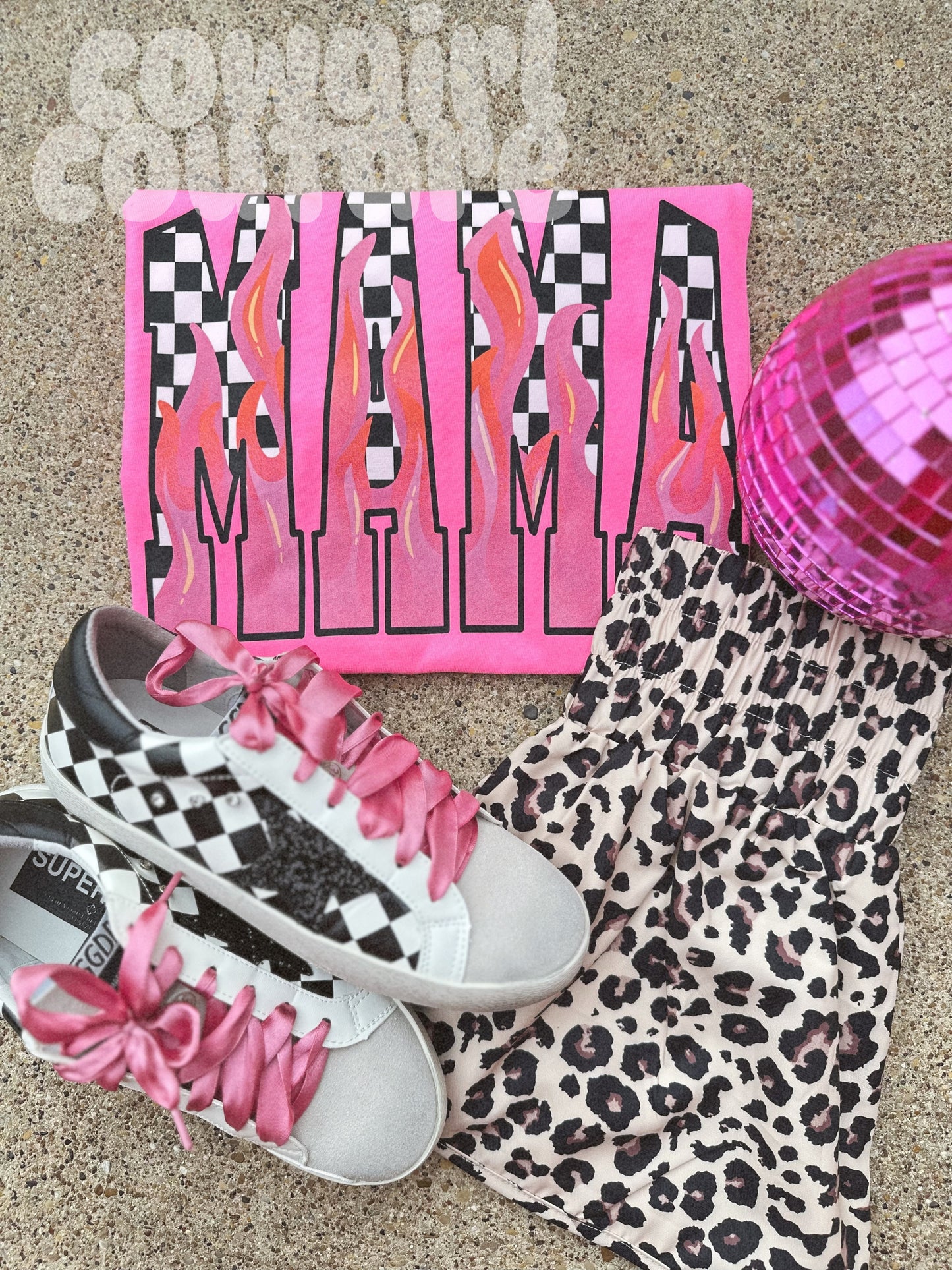 PINK CHECKERED FLAME MAMA