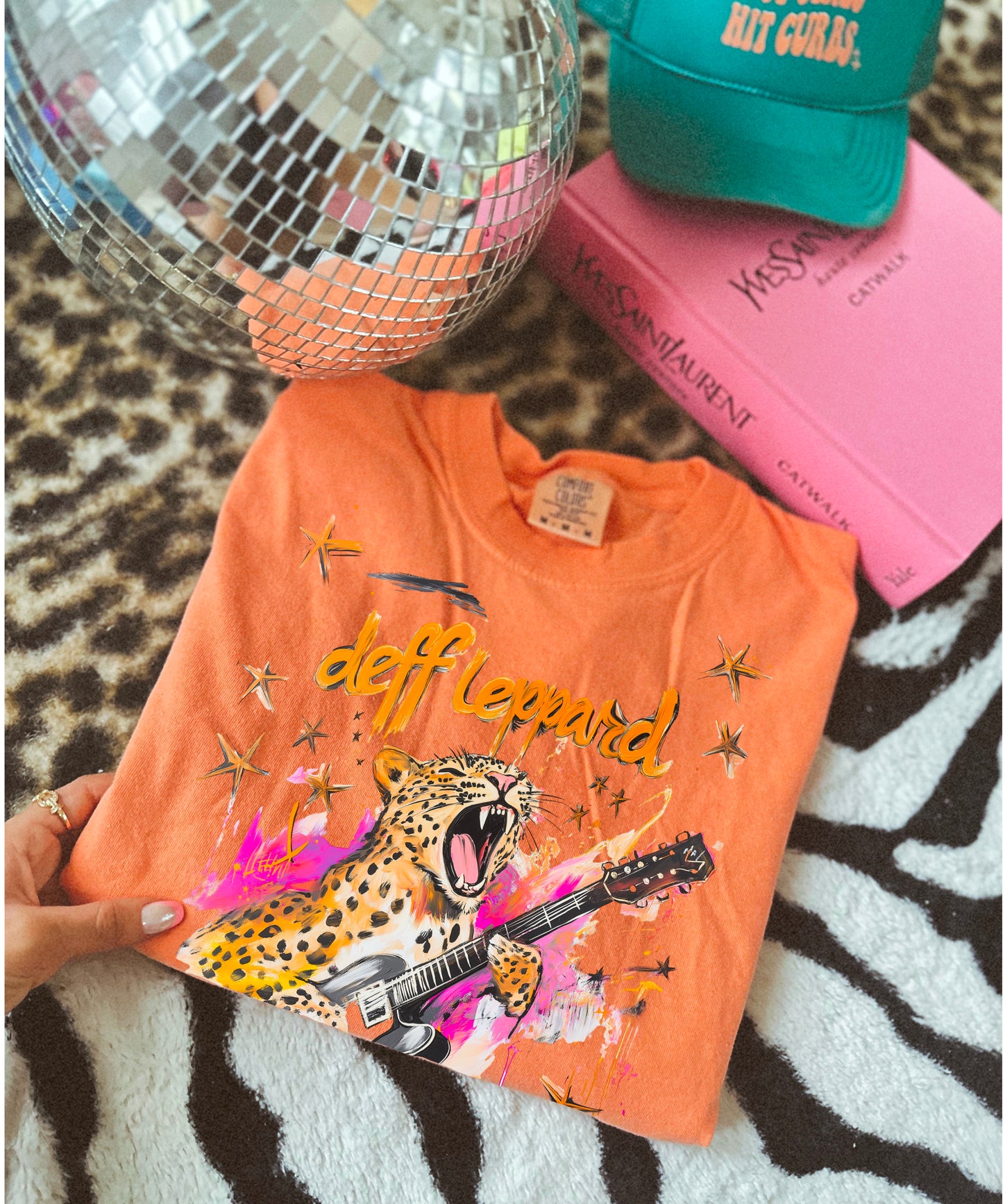 D Lepp Splatter paint melon comfort colors tee
