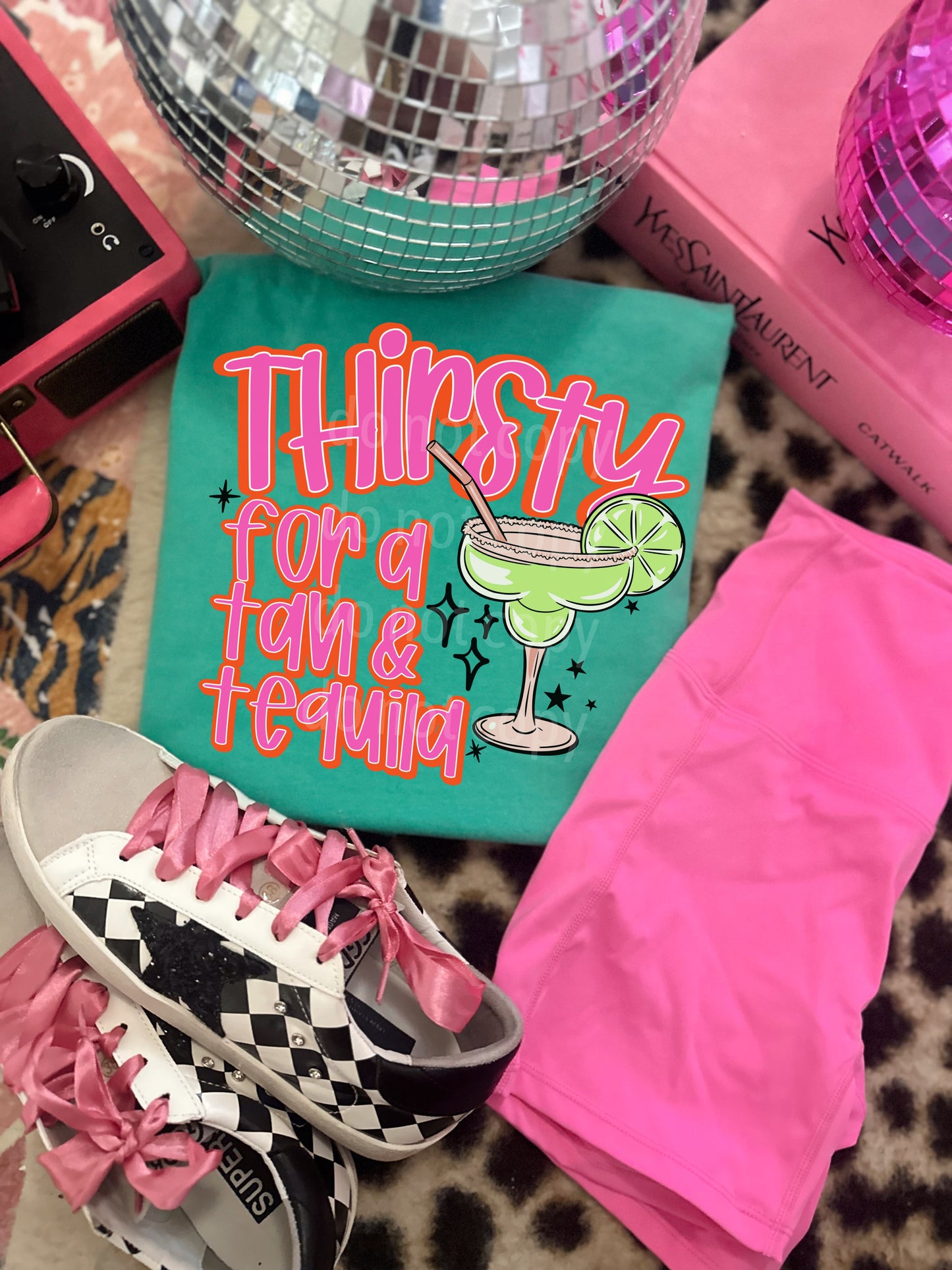 thirsty for a tan island green comfort colors tee