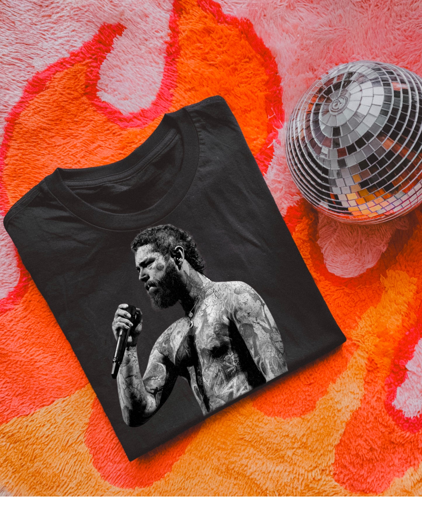 Black and white posty black comfort colors tee