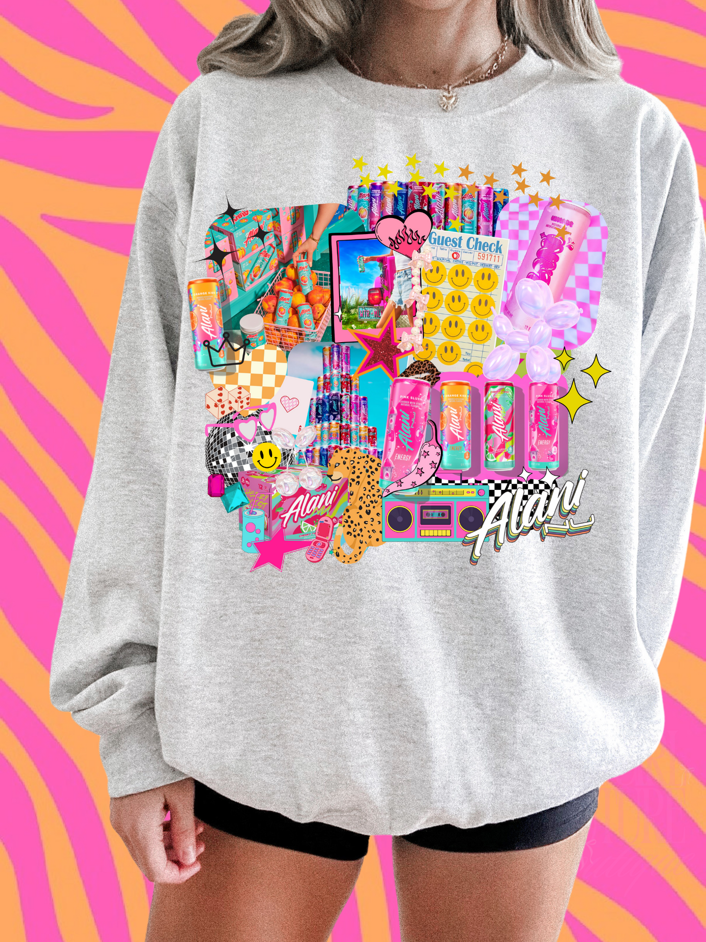 Lani Nu cluster collage ash gray crew