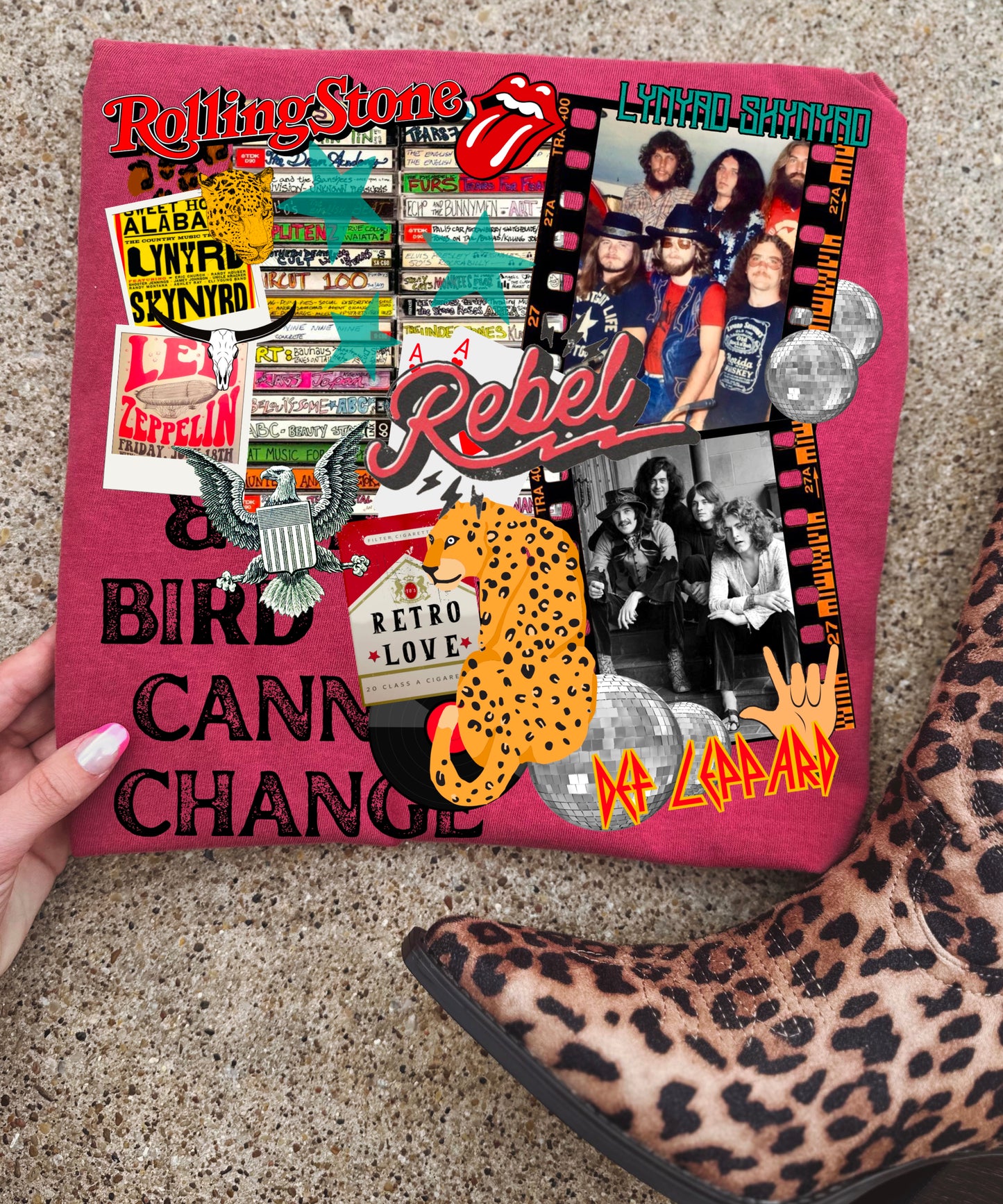 Skynyrd cluster collage brick comfort colors tee
