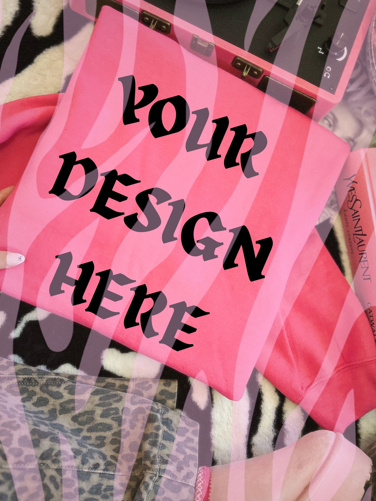Trendy Gildan Heliconia Crewneck Mockup