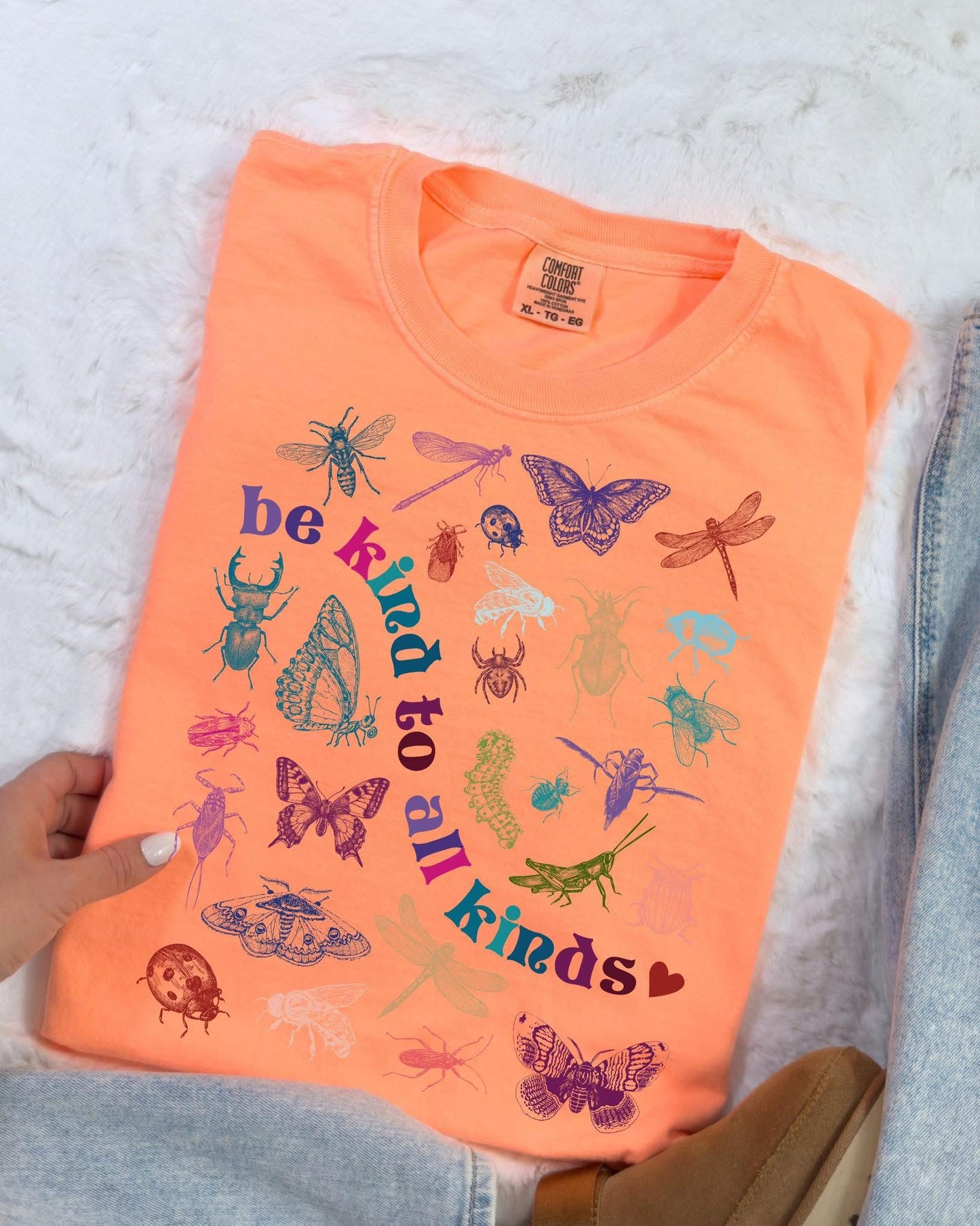 Be kind to all kinds cantaloupe comfort colors tee