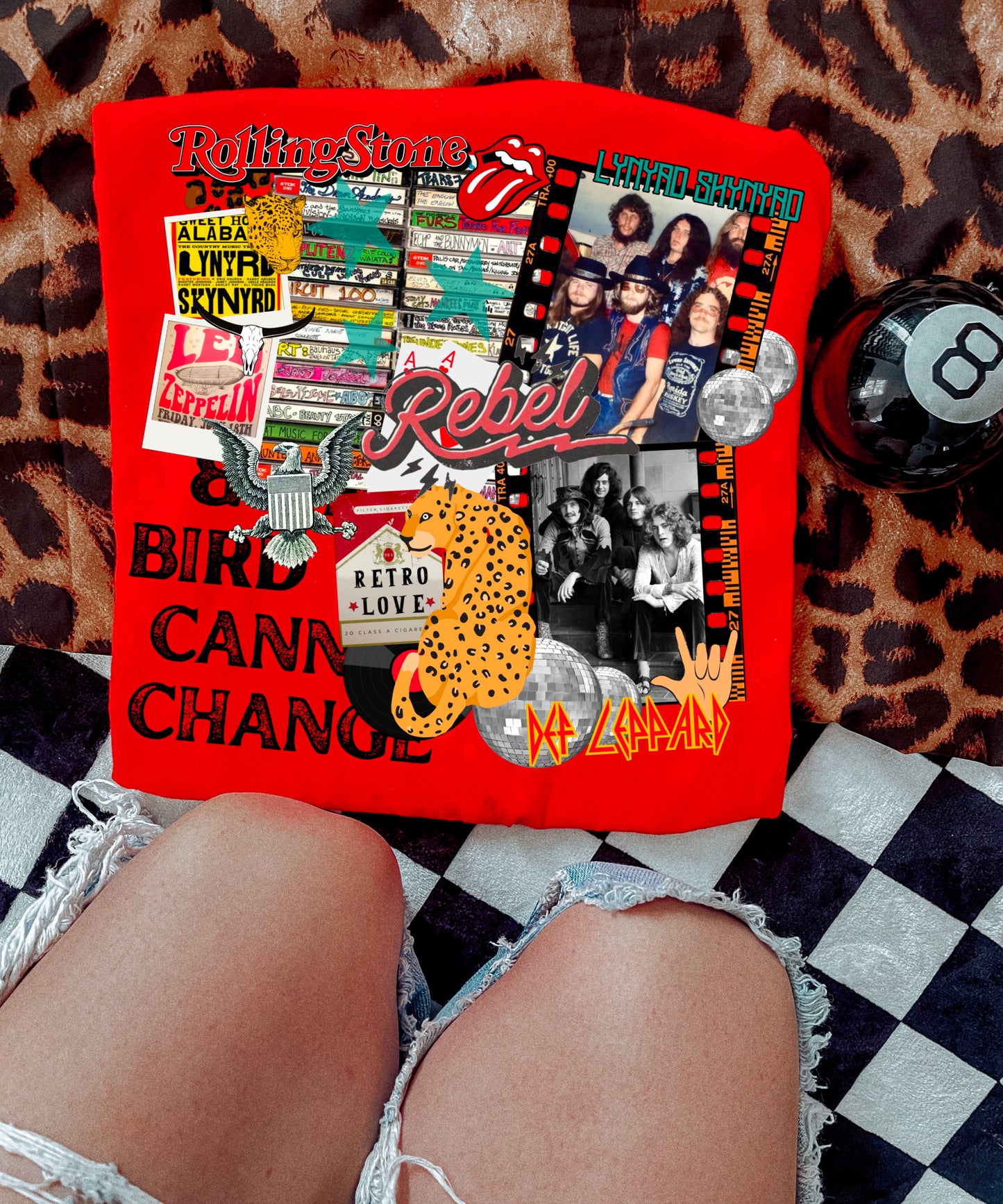 Skynyrd cluster collage red comfort colors tee