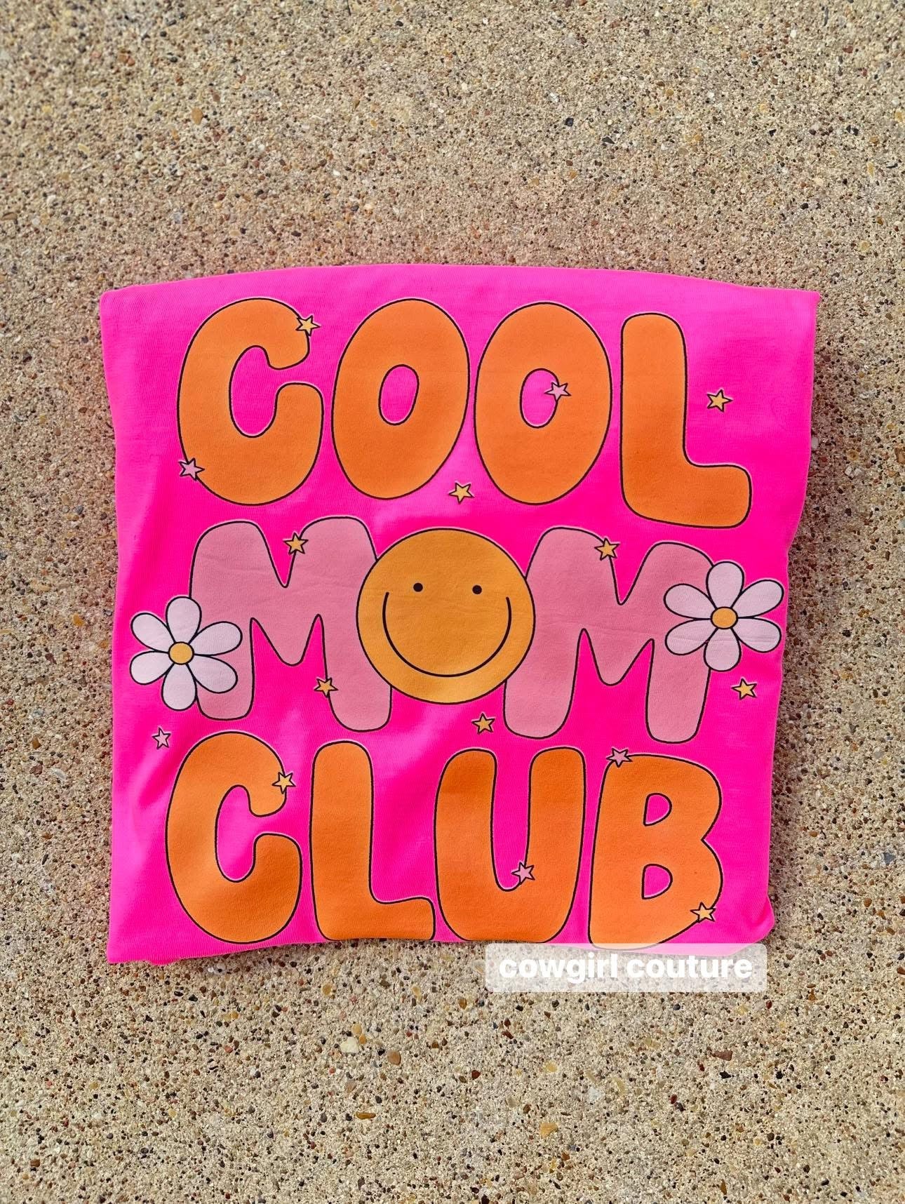 Cool mom club neon pink comfort colors tee