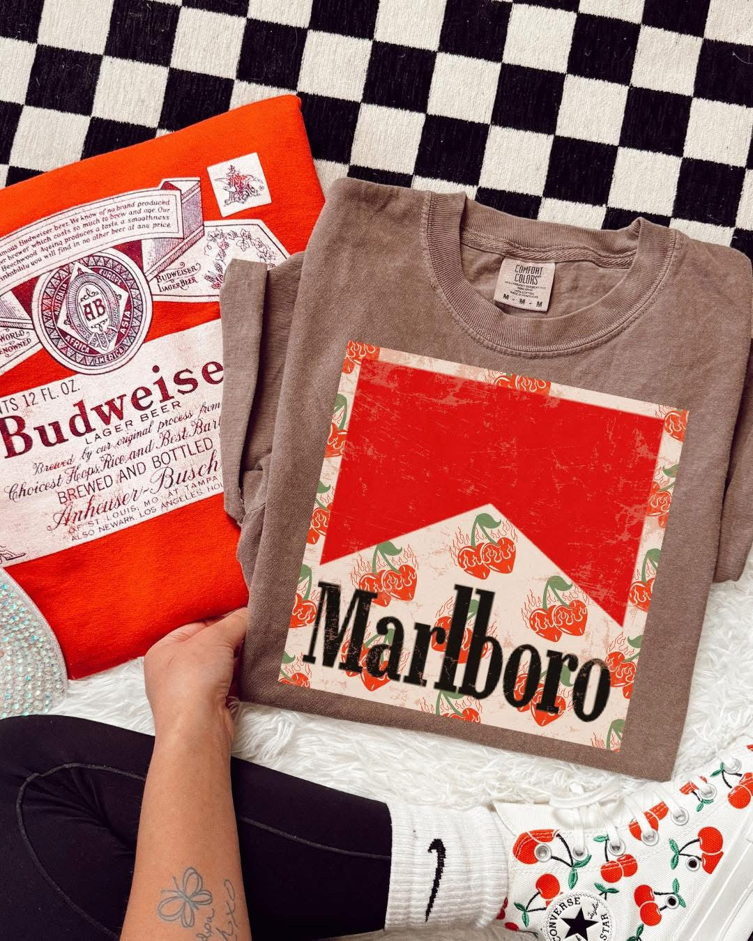 Cherry marlboro espresso comfort colors tee