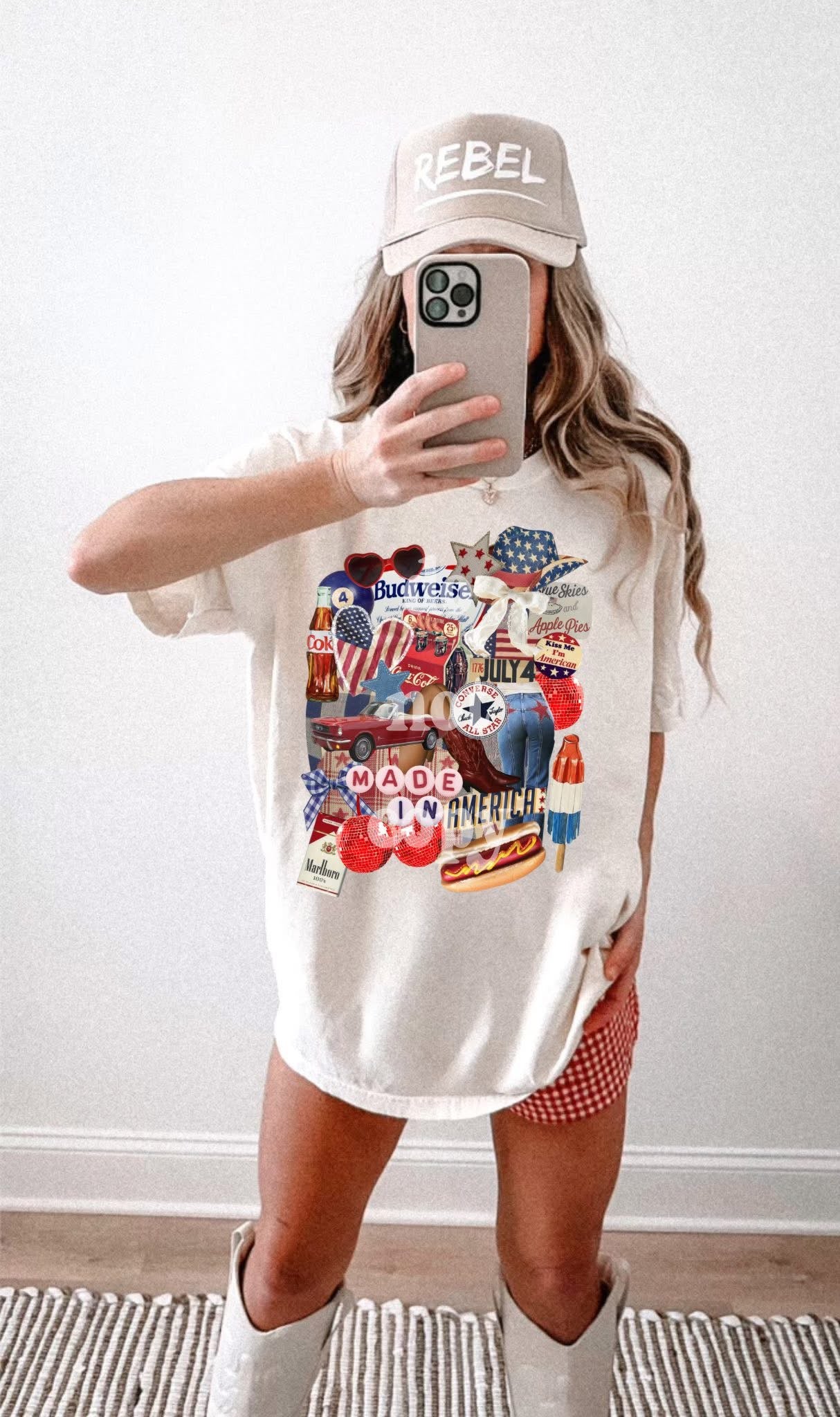 Exclusive made in America cluster collage comfort colors tee