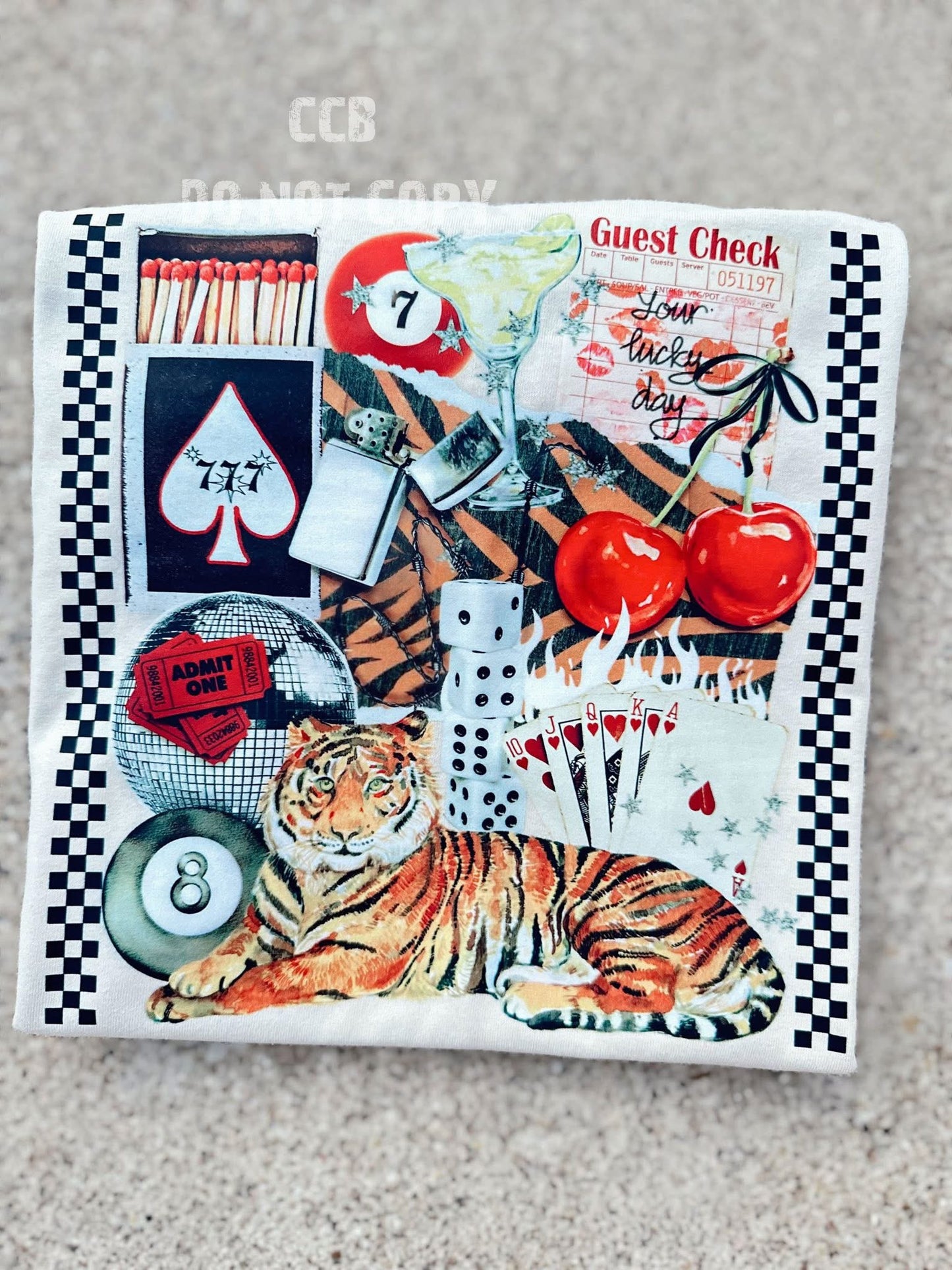 lucky tiger ivory comfort colors tee