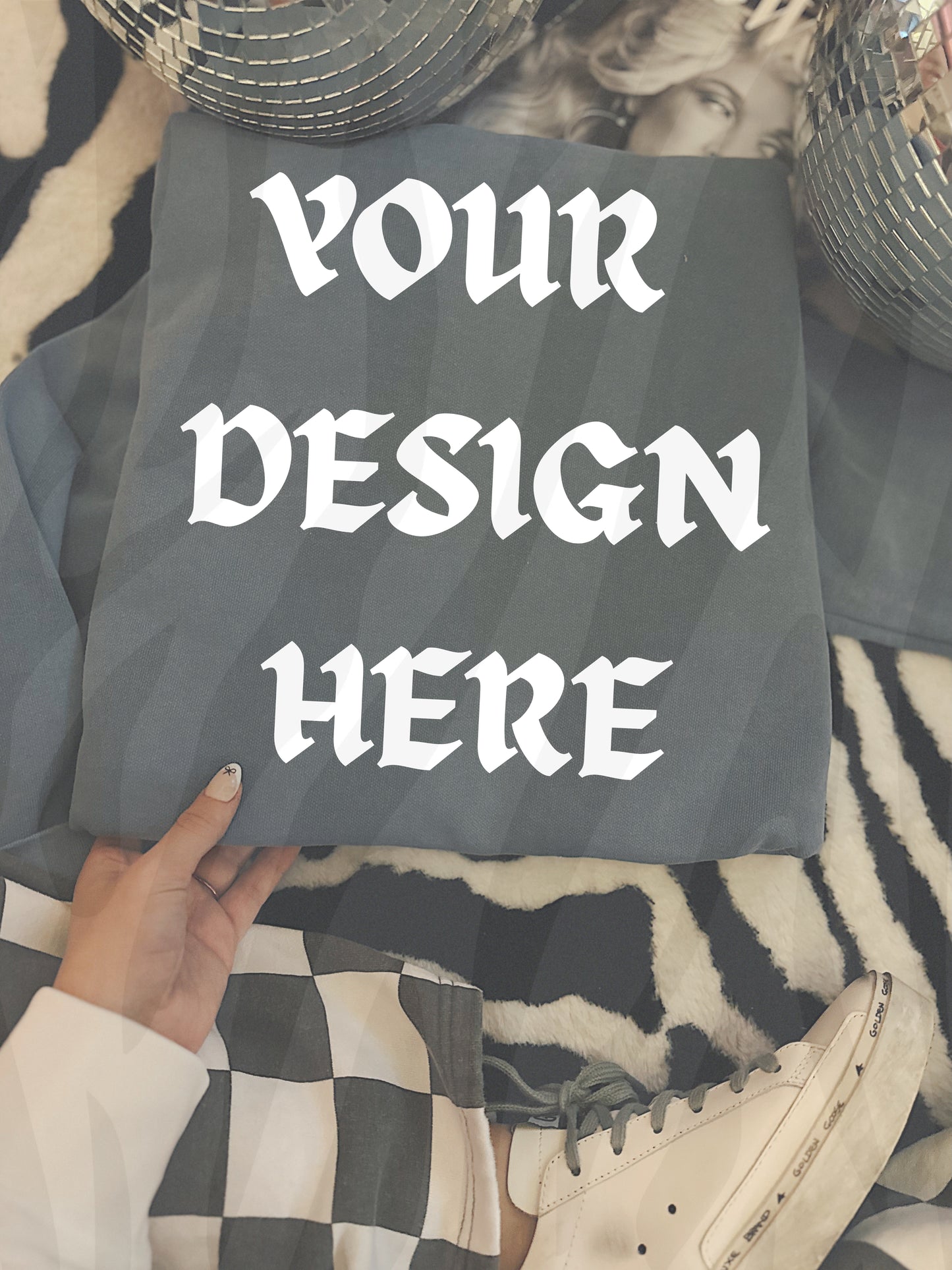 Comfort Colors Denim Crew Mockup