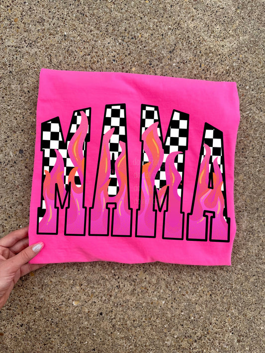 Pink checkered Flame Mama