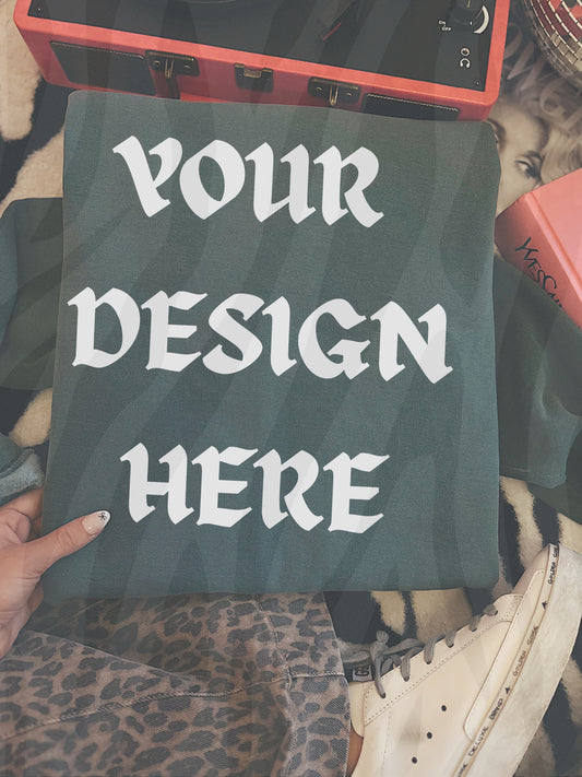 Comfort Colors Blue Spruce Crew Mockup