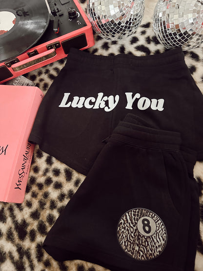 8 ball lucky you shorts