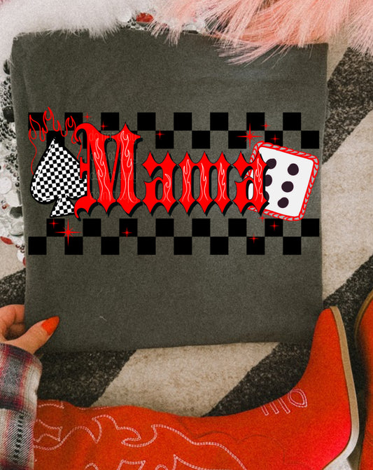 retro red checkered mama