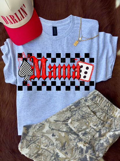 retro red checkered mama