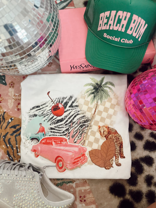 Rodeo drive retro beachy white comfort colors tee