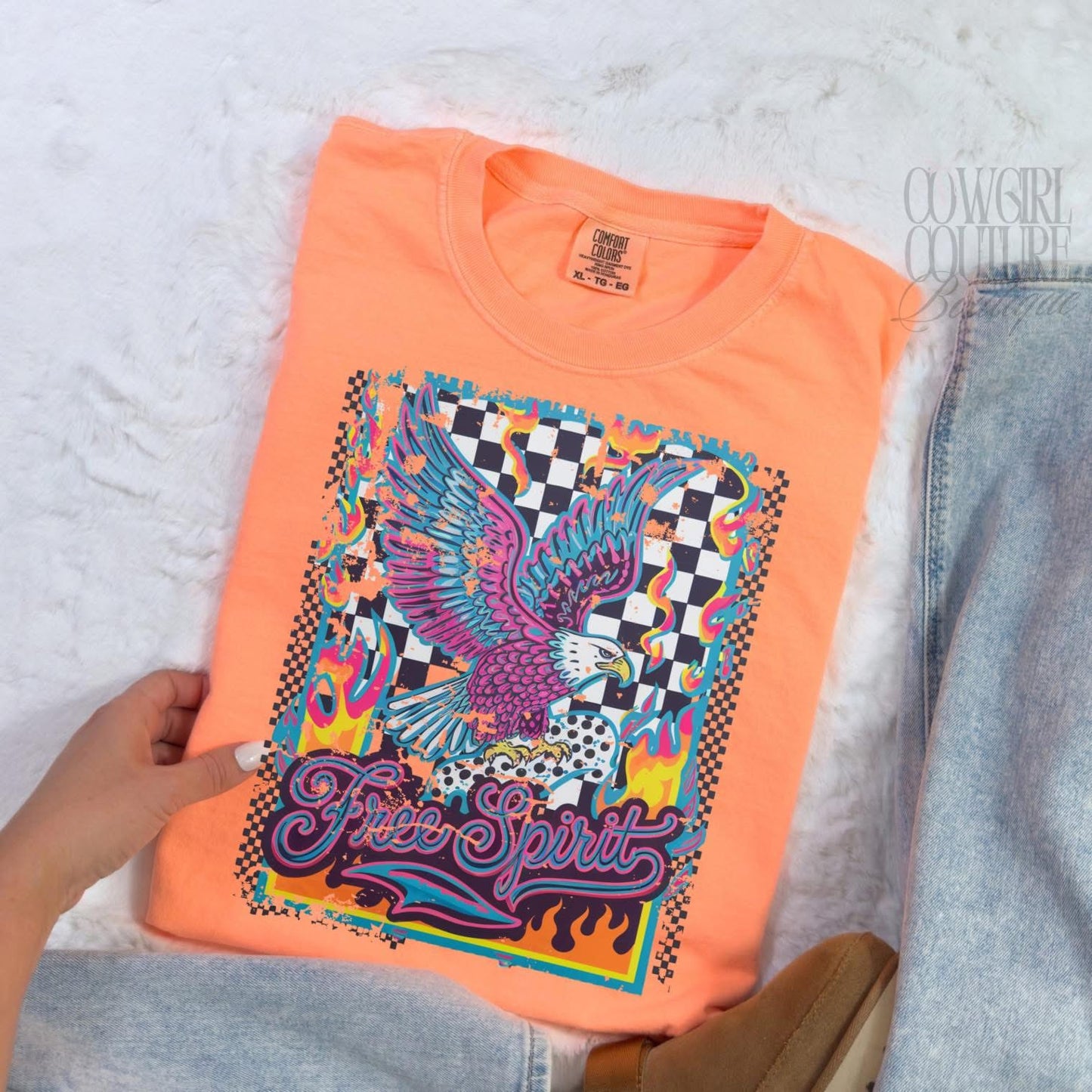 Free spirit cantaloupe comfort colors tee