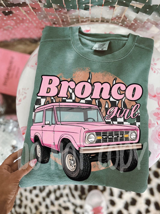 Bronco Babe Light green comfort colors tee