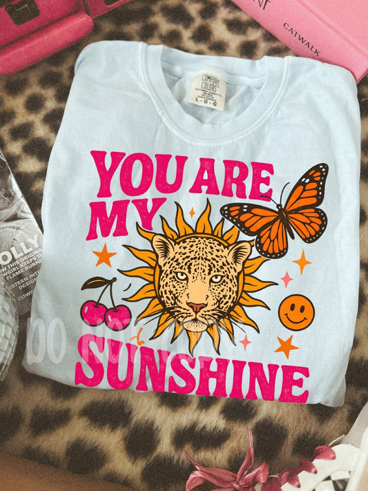 You are my sunshine chambray blue comfort colors tee